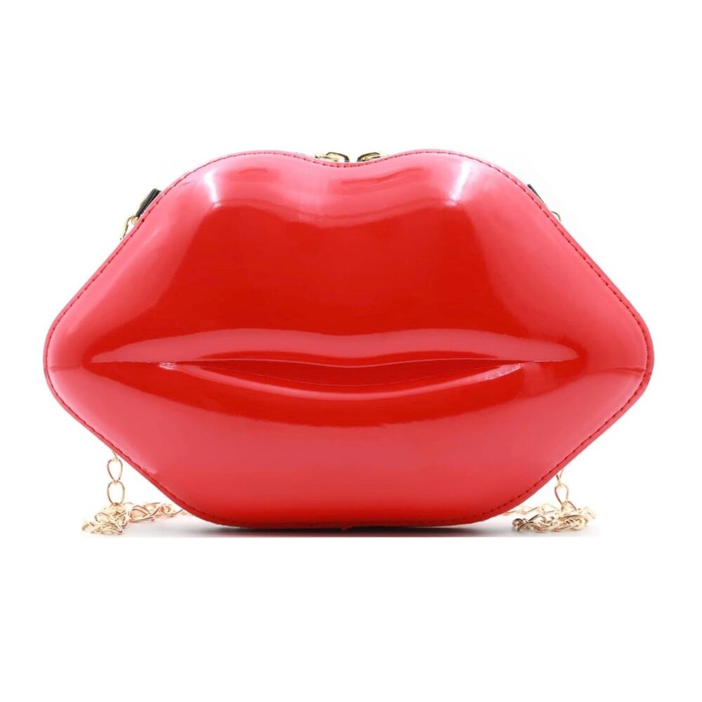 Red Lips Purse Clutch Crossbody